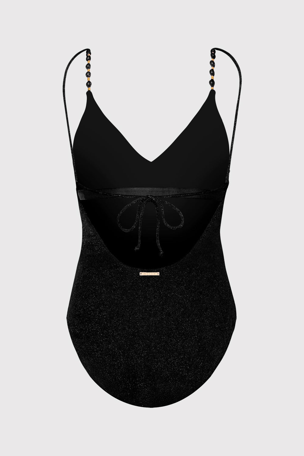 Cannes Beaded Strap One Piece - Black/Gold