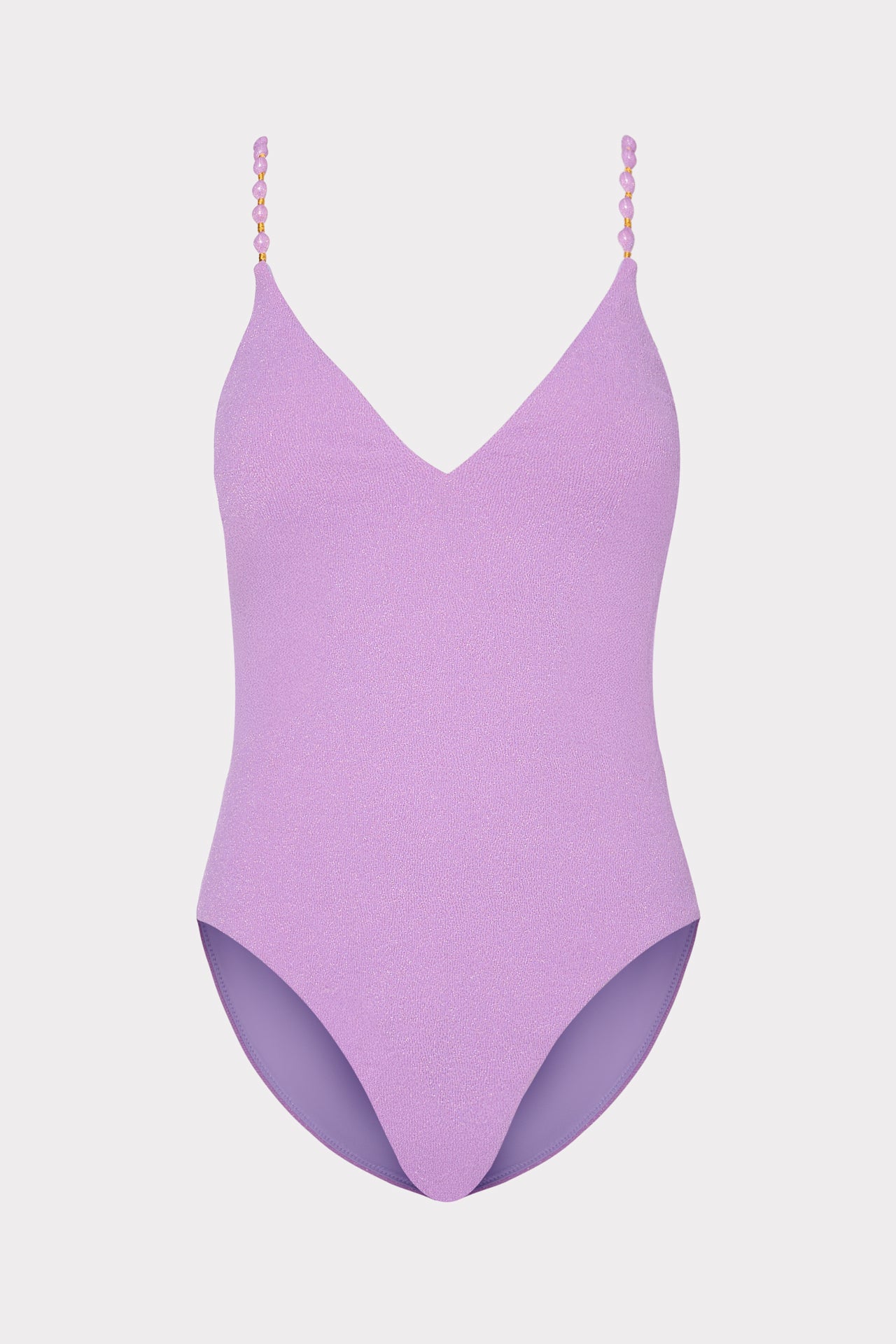 Cannes Beaded Strap One Piece - Purple