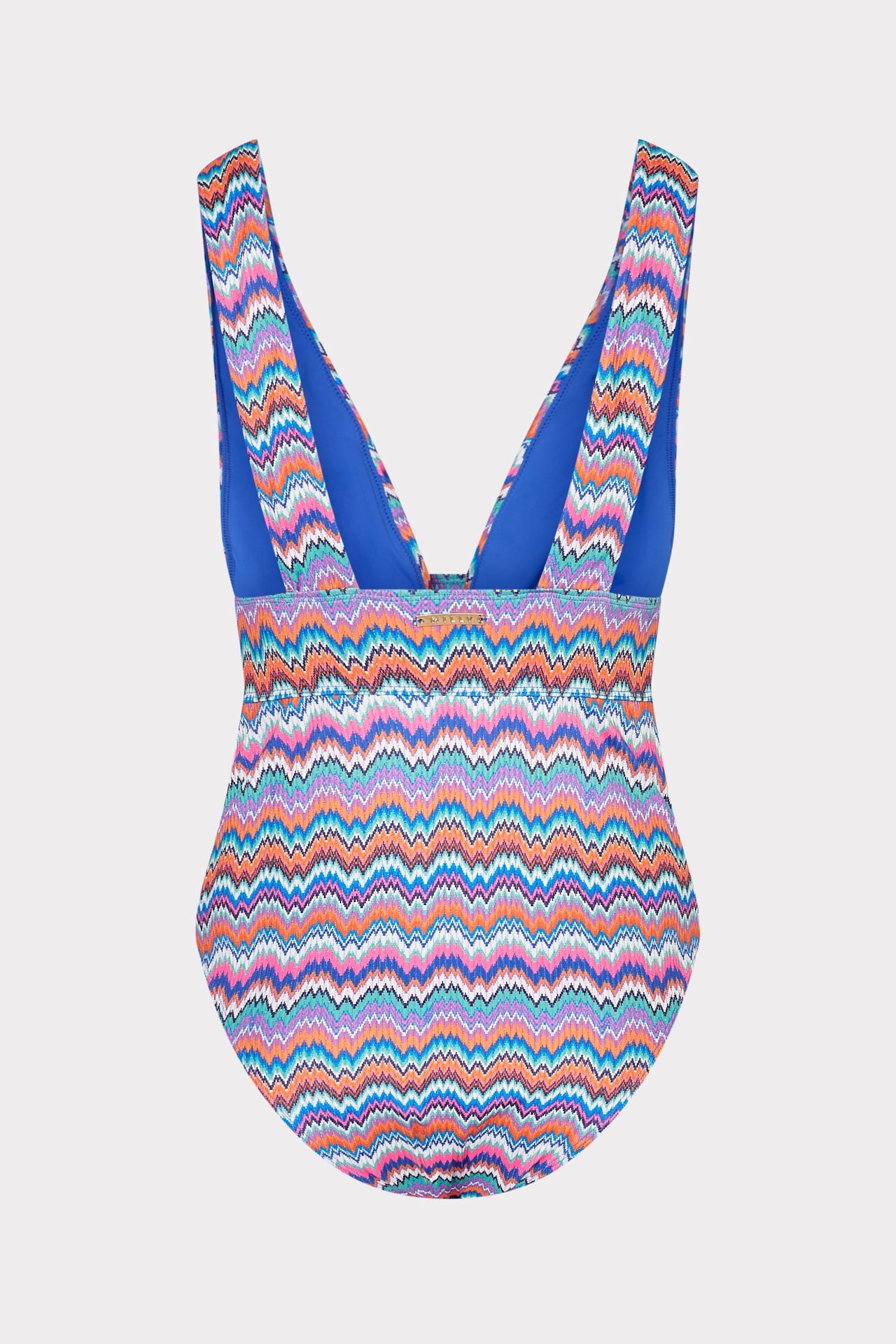 Ana Barcelona Metallic Chevron One Piece - Blue Multi
