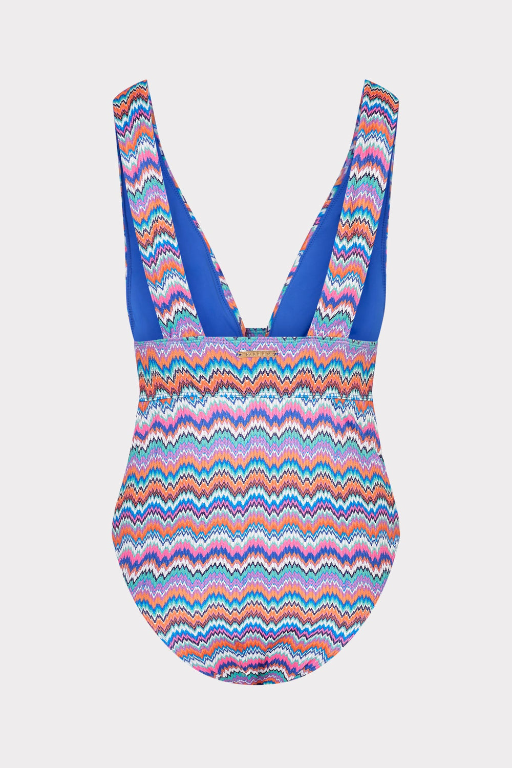 Ana Barcelona Metallic Chevron One Piece - Blue Multi