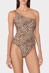 Leopard One Shoulder One Piece - Multi