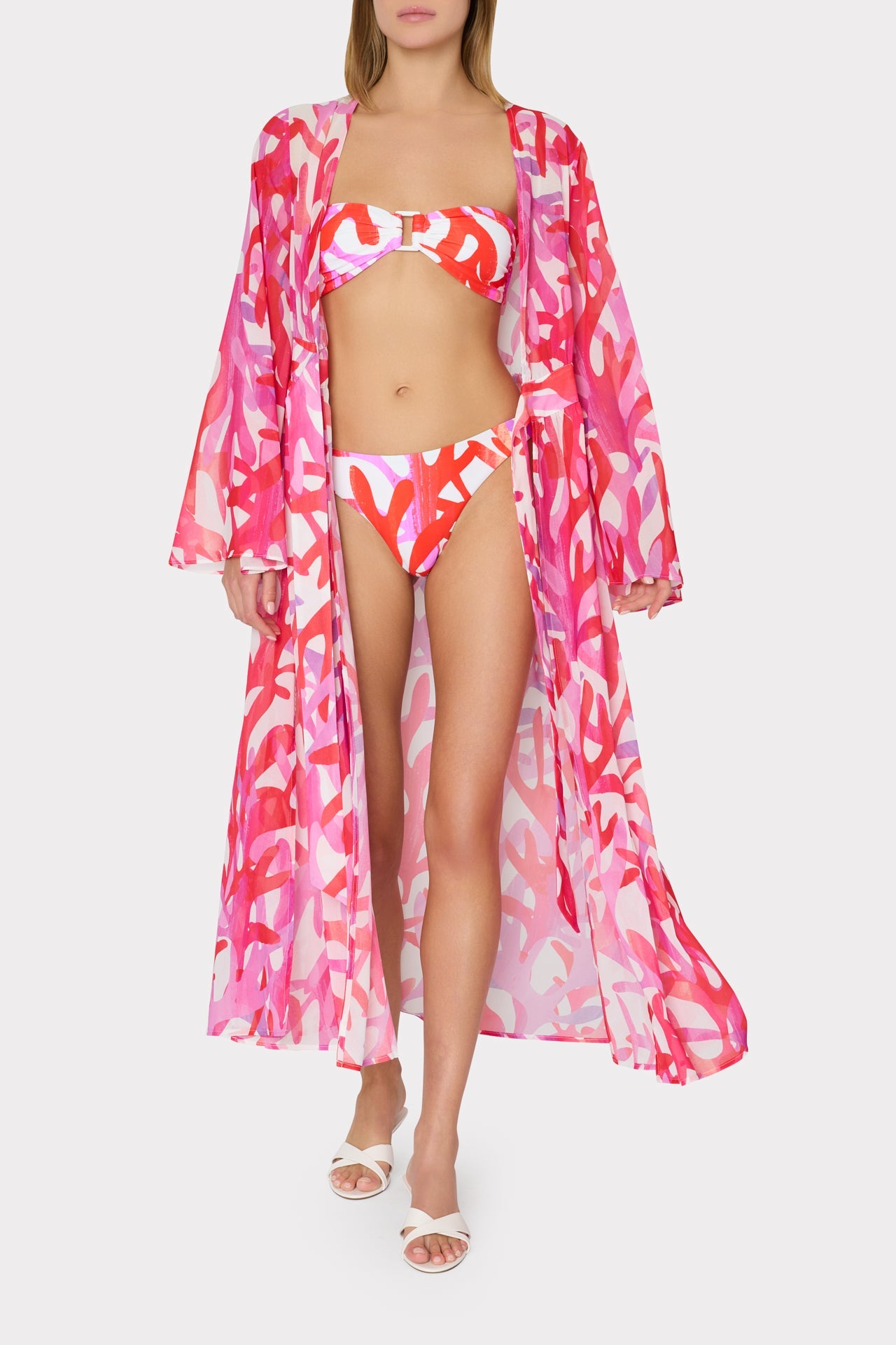 Vince Under The Sea Chiffon Cover-Up Dress - Pink Multi