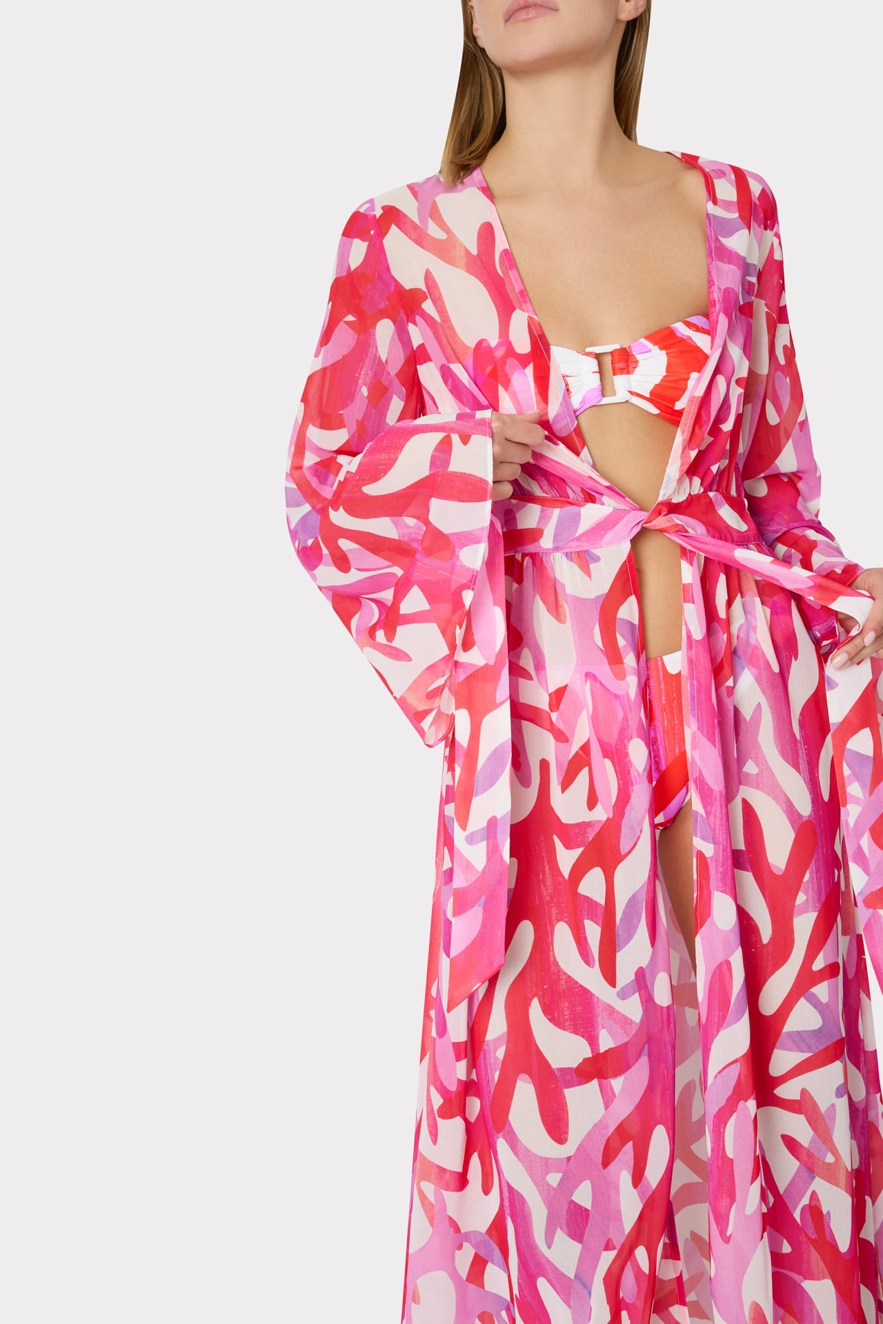 Vince Under The Sea Chiffon Cover-Up Dress - Pink Multi
