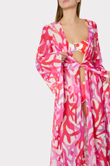 Vince Under The Sea Chiffon Cover-Up Dress - Pink Multi