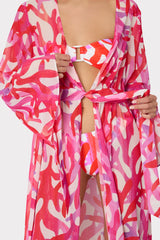 Vince Under The Sea Chiffon Cover-Up Dress - Pink Multi