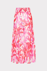 Jem Under The Sea Tiered Chiffon Skirt - Pink Multi