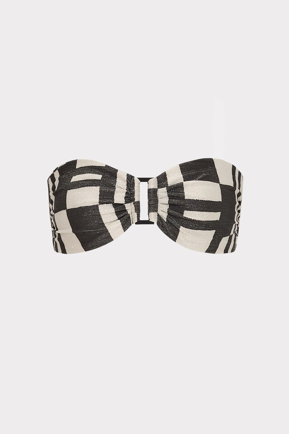 Barcelona Shimmer Puzzle Bandeau Top - Ecru/Black
