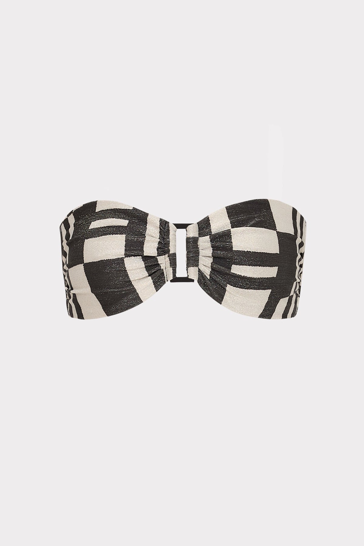 Barcelona Shimmer Puzzle Bandeau Top - Ecru/Black
