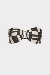 Barcelona Shimmer Puzzle Bandeau Top - Ecru/Black