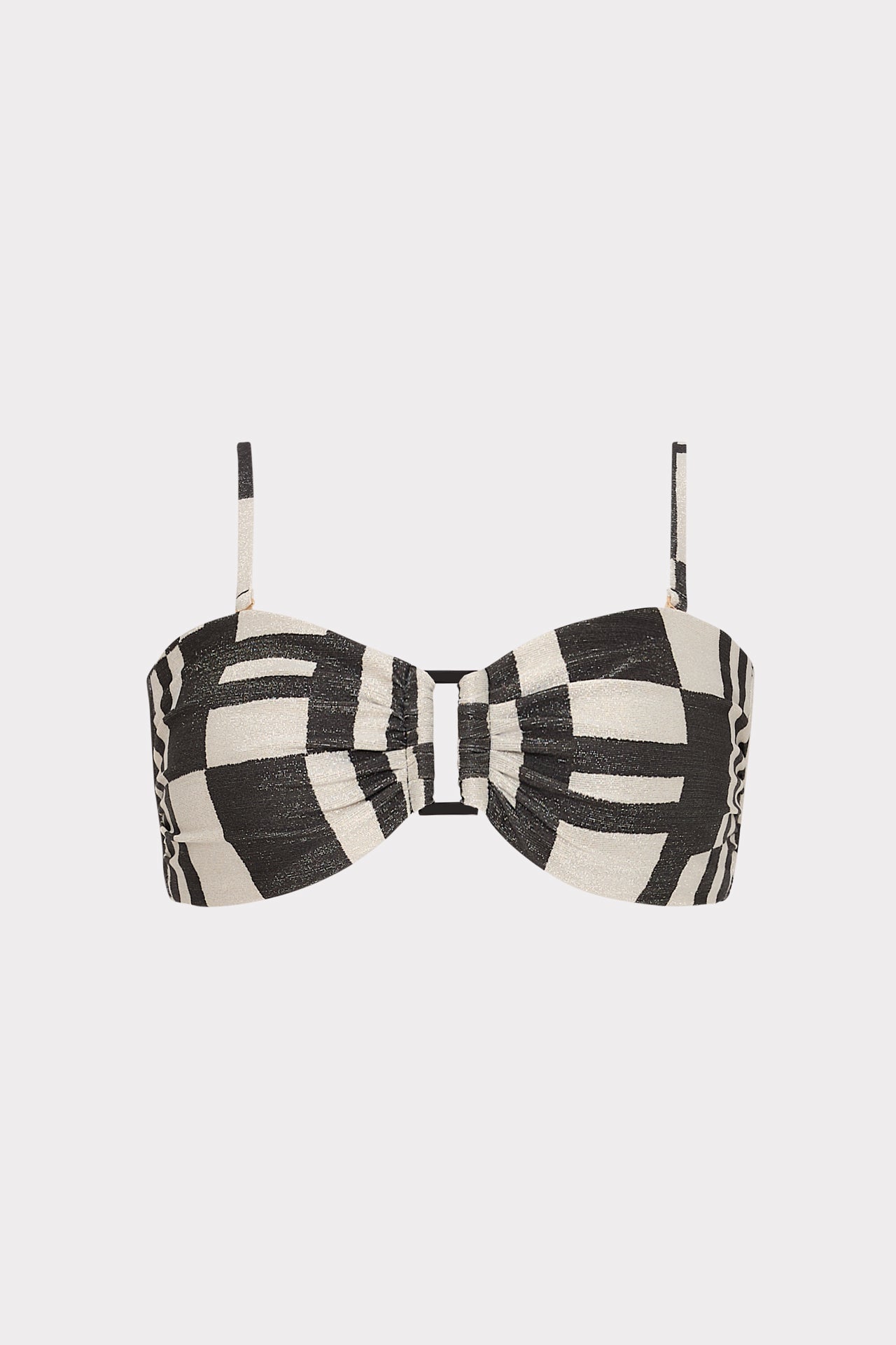 Barcelona Shimmer Puzzle Bandeau Top - Ecru/Black
