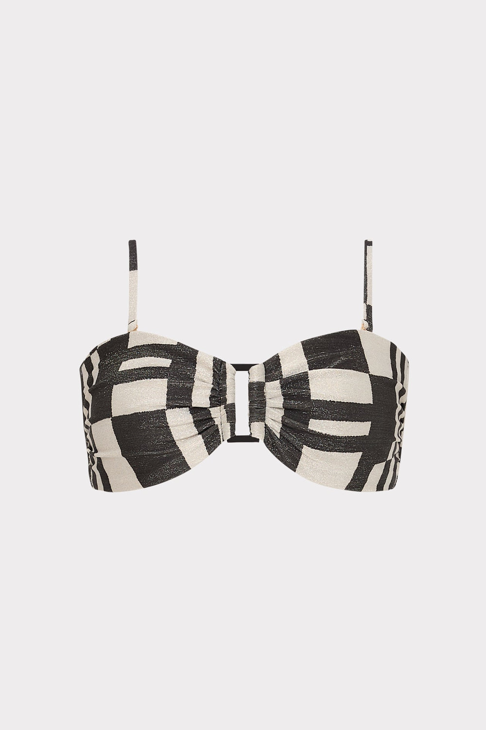 Barcelona Shimmer Puzzle Bandeau Top - Ecru/Black