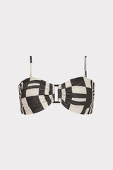 Barcelona Shimmer Puzzle Bandeau Top - Ecru/Black