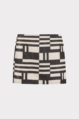 Jessie Barcelona Shimmer Puzzle Swim Skirt - Ecru/Black