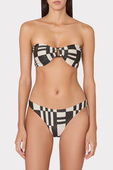 Margot Barcelona Shimmer Puzzle Bikini Bottom - Ecru/Black