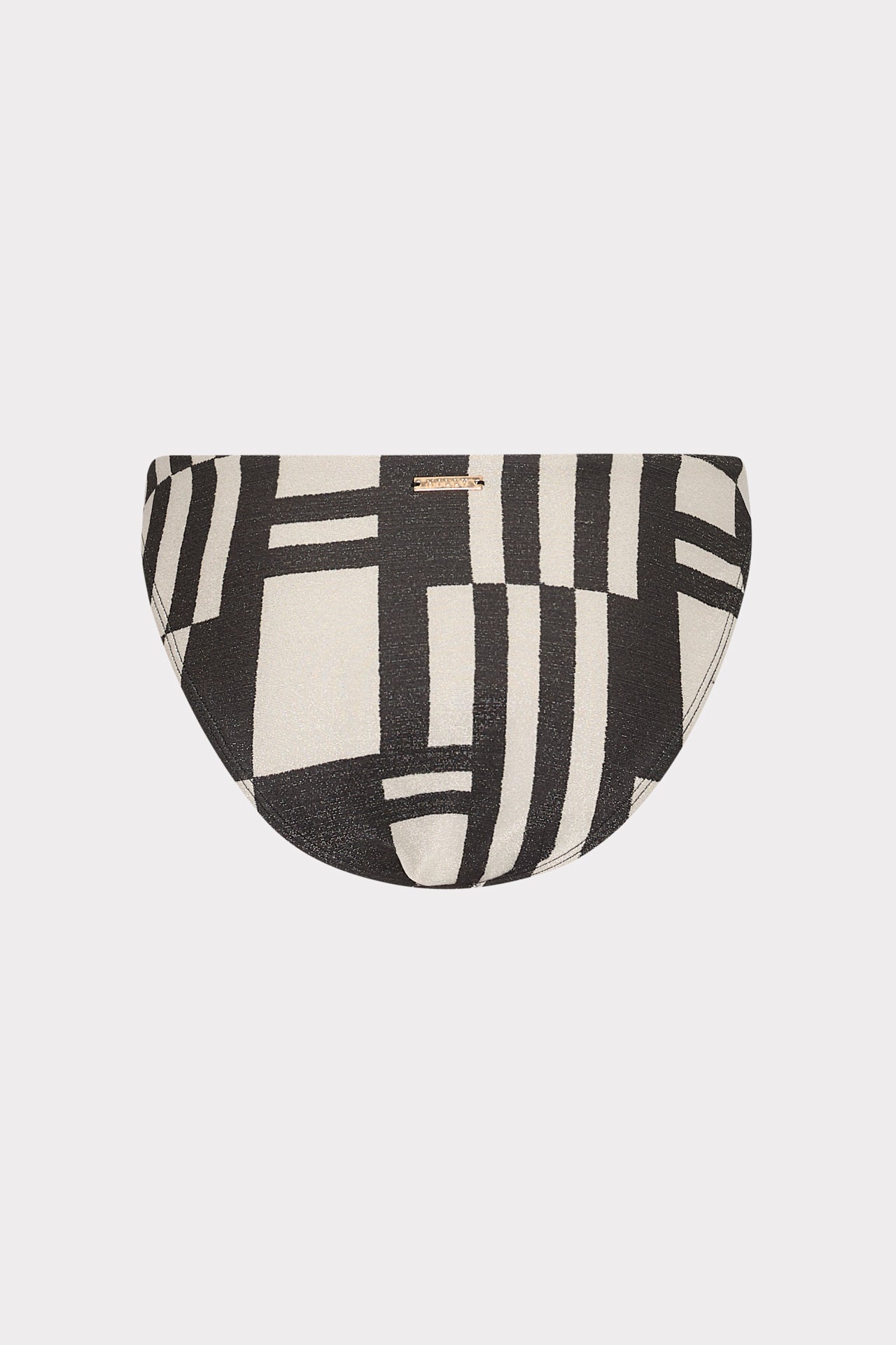 Margot Barcelona Shimmer Puzzle Bikini Bottom - Ecru/Black
