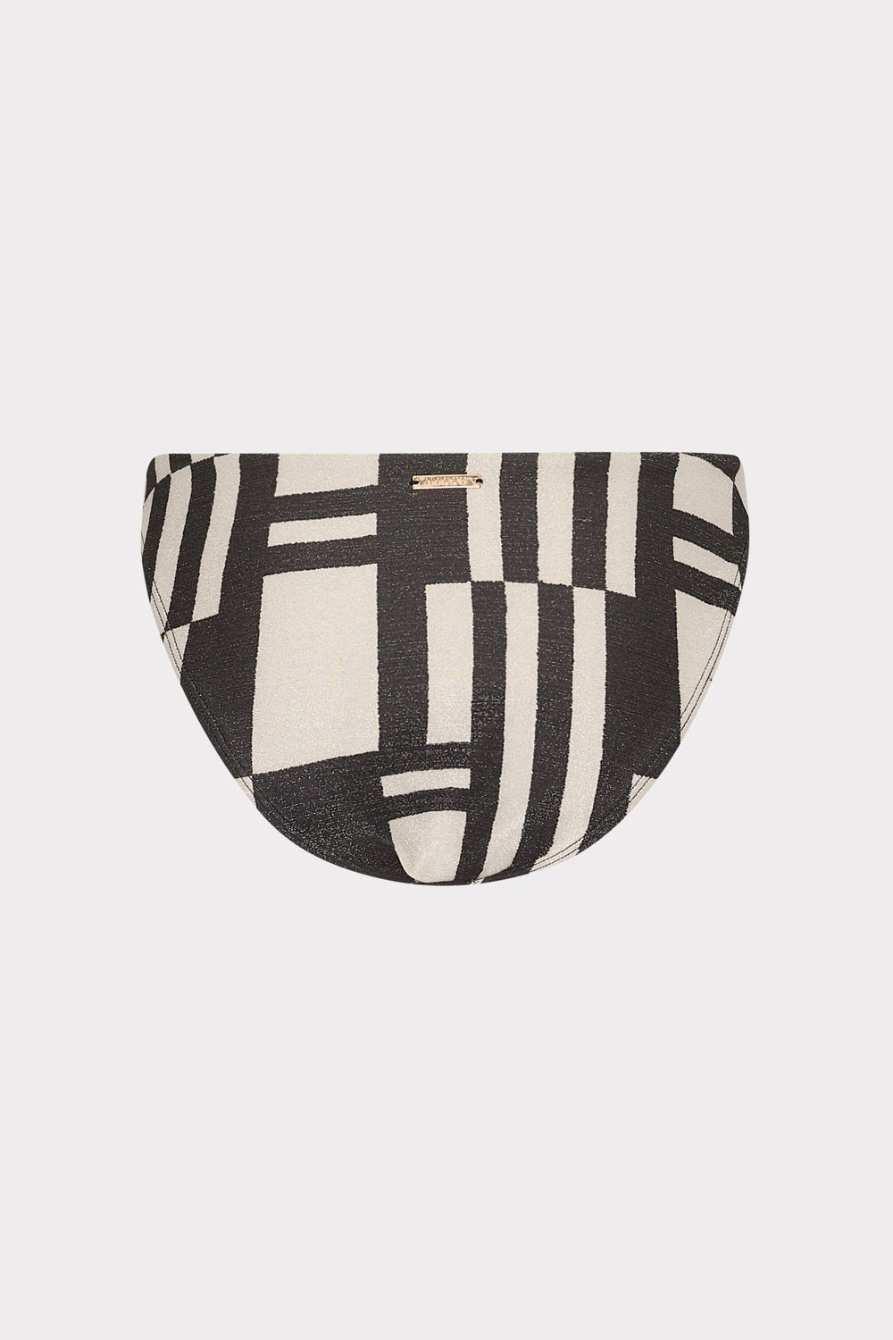 Margot Barcelona Shimmer Puzzle Bikini Bottom - Ecru/Black