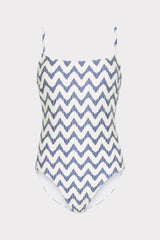 Grace Barcelona Chevron One Piece - White/Blue
