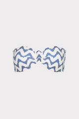 Margot Barcelona Chevron Bandeau Top - White/Blue