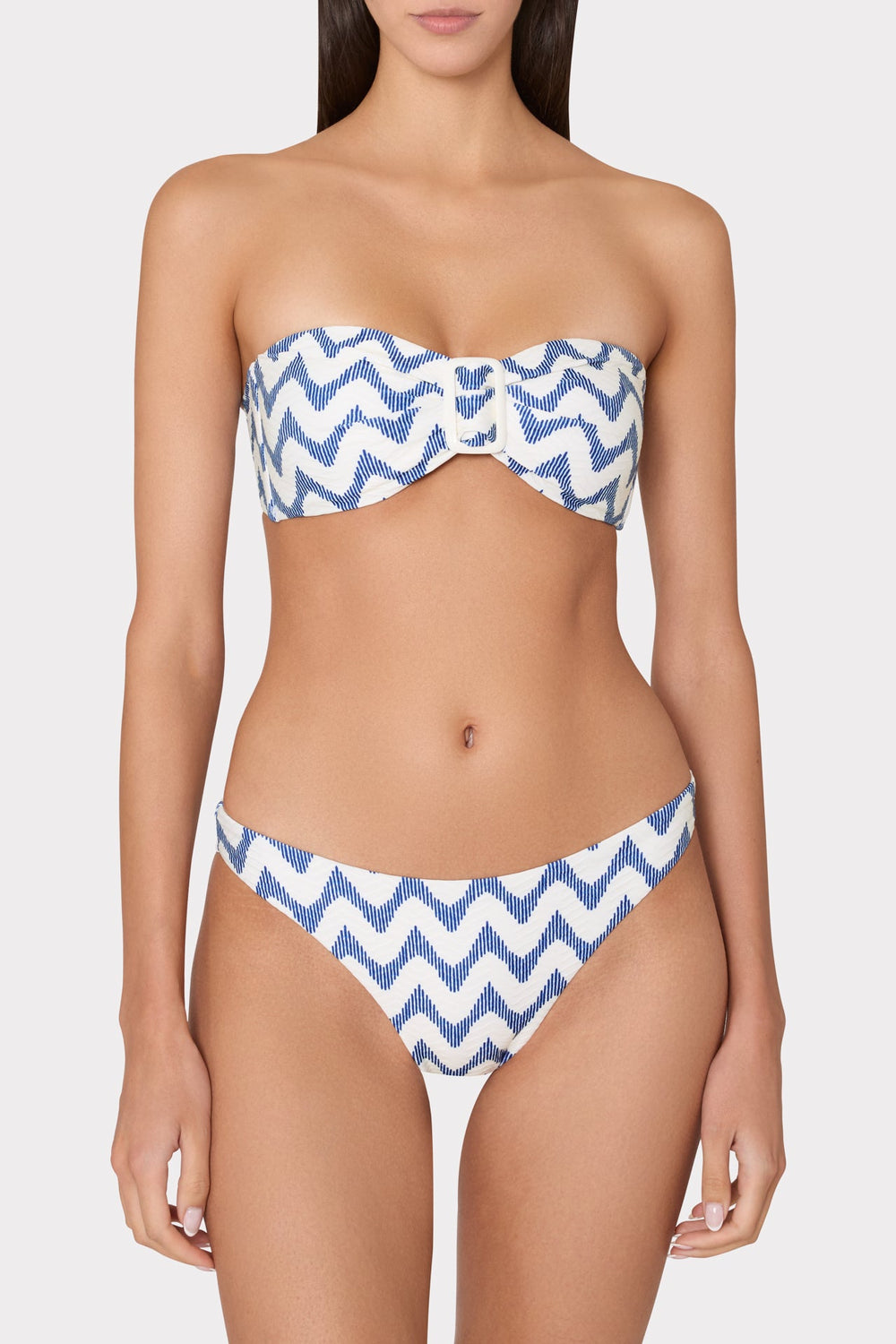 Margot Barcelona Chevron Bandeau Top - White/Blue