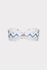Margot Barcelona Chevron Bandeau Top - White/Blue