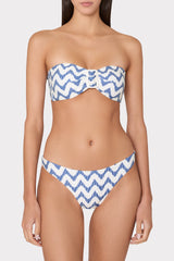 Margot Barcelona Chevron Bikini Bottom - White/Blue