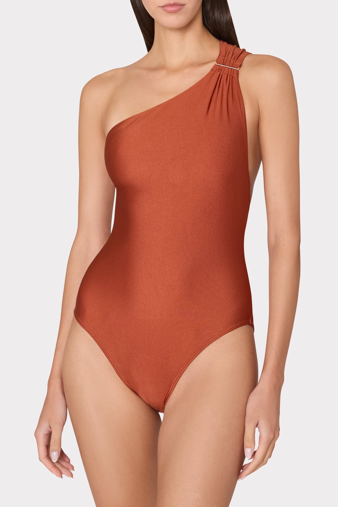 Sam Gloss One Shoulder One Piece - Copper