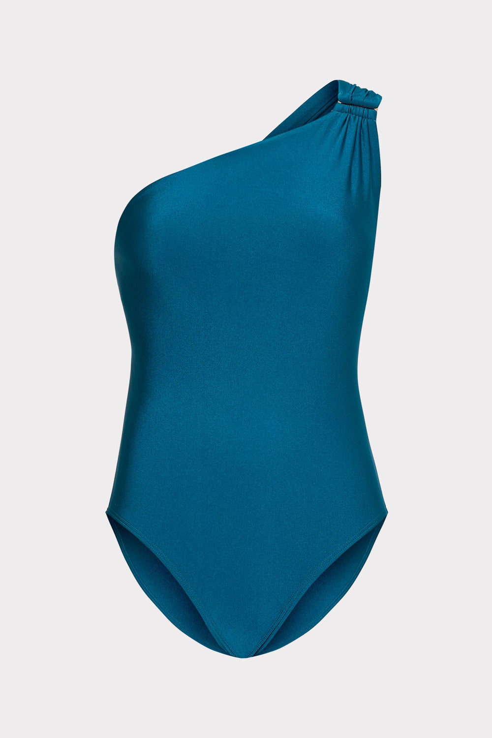 Sam Gloss One Shoulder One Piece - Dark Teal