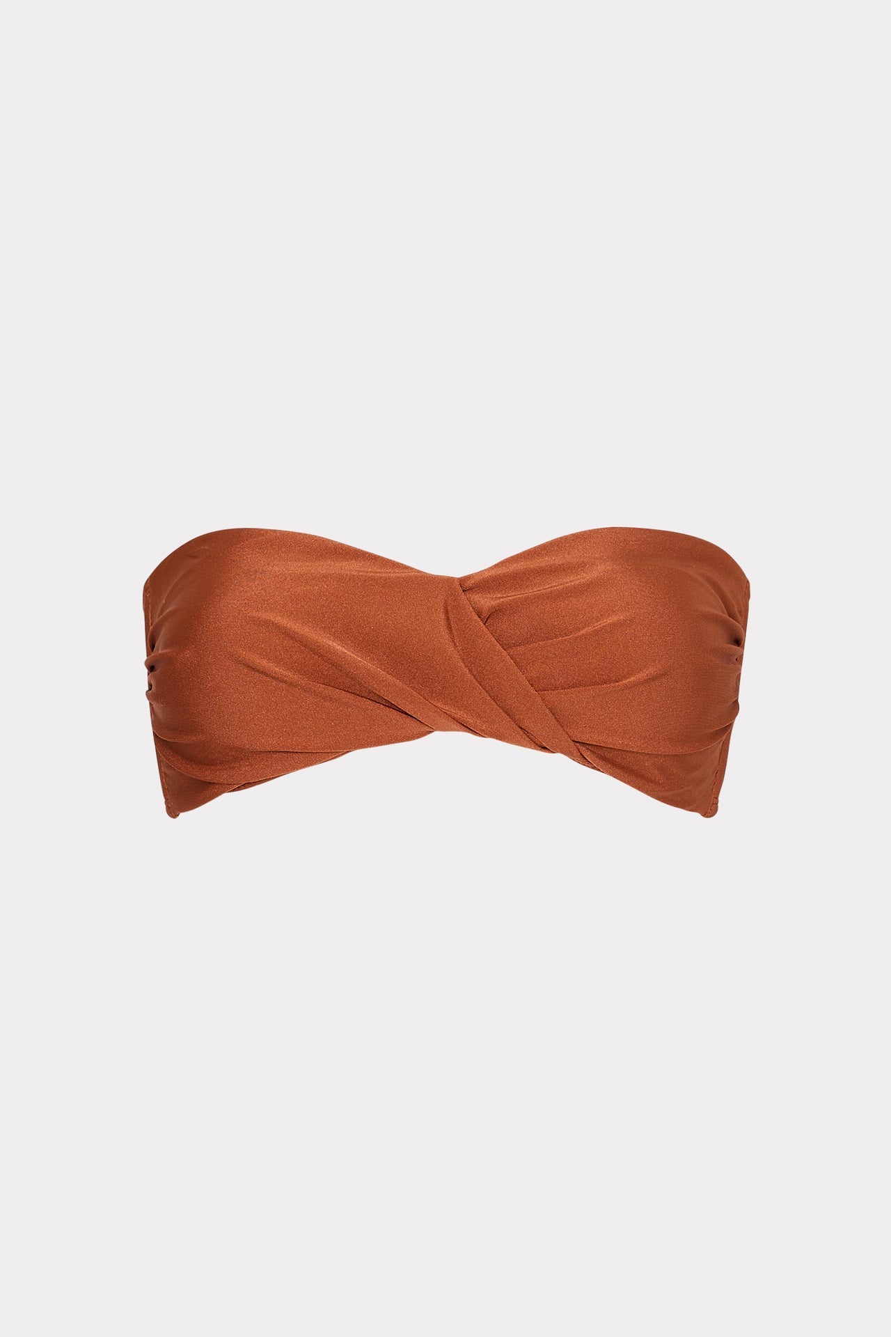 Soleil Gloss Twist Bandeau Top - Copper