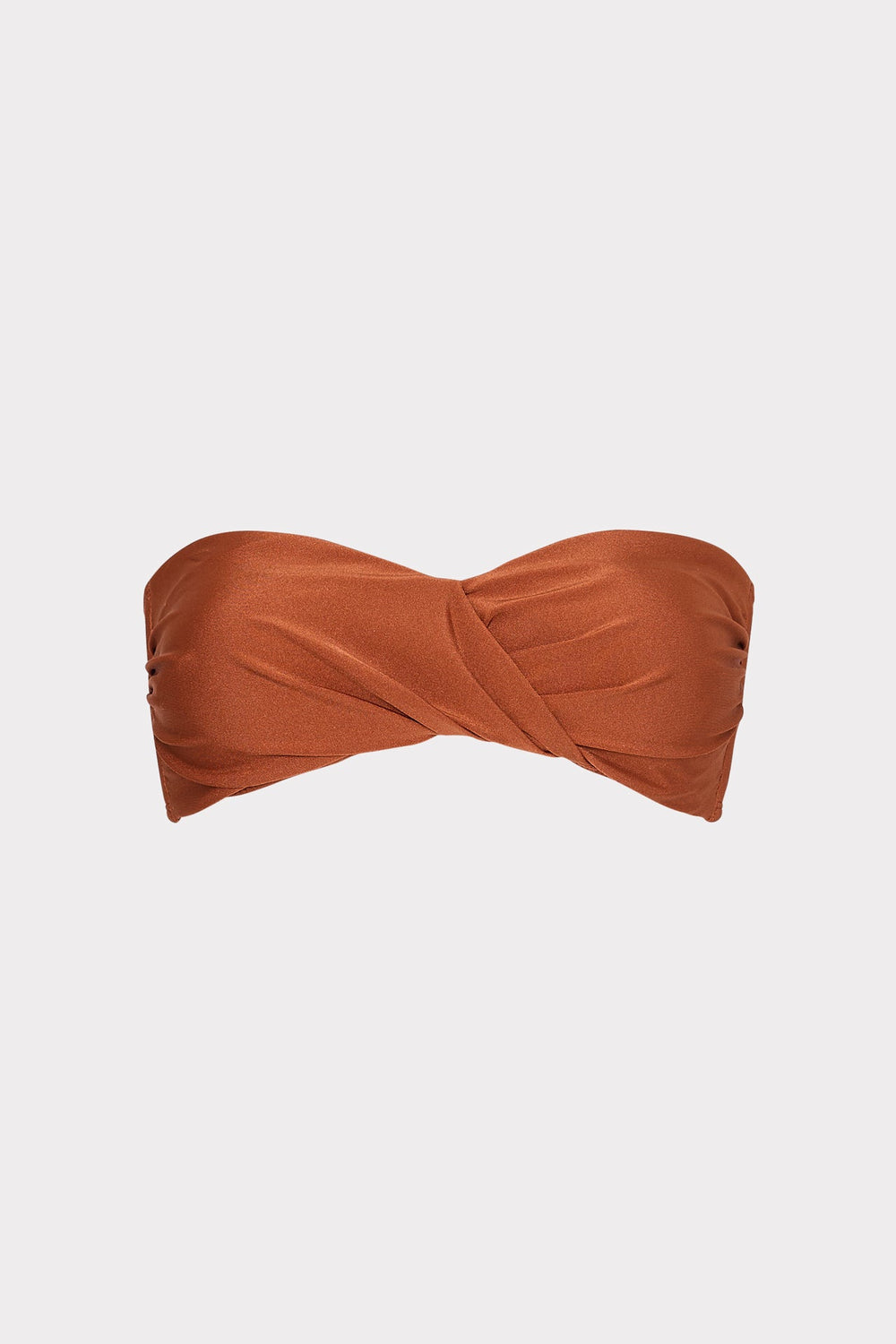 Soleil Gloss Twist Bandeau Top - Copper