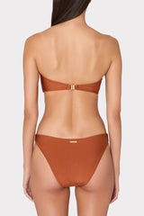 Soleil Gloss Twist Bandeau Top - Copper