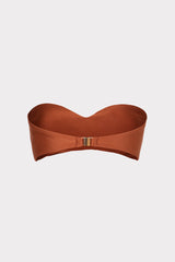Soleil Gloss Twist Bandeau Top - Copper