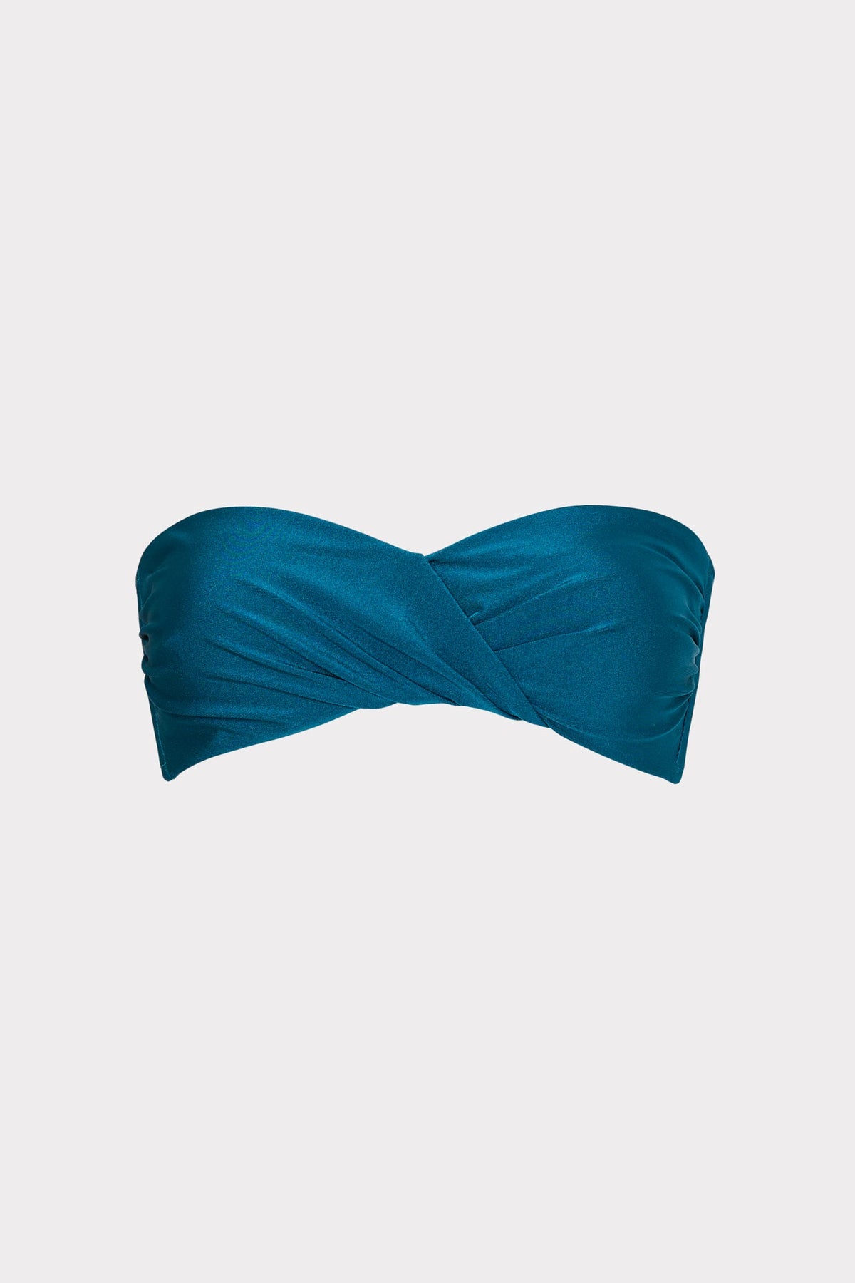 Soleil Gloss Twist Bandeau Top - Dark Teal