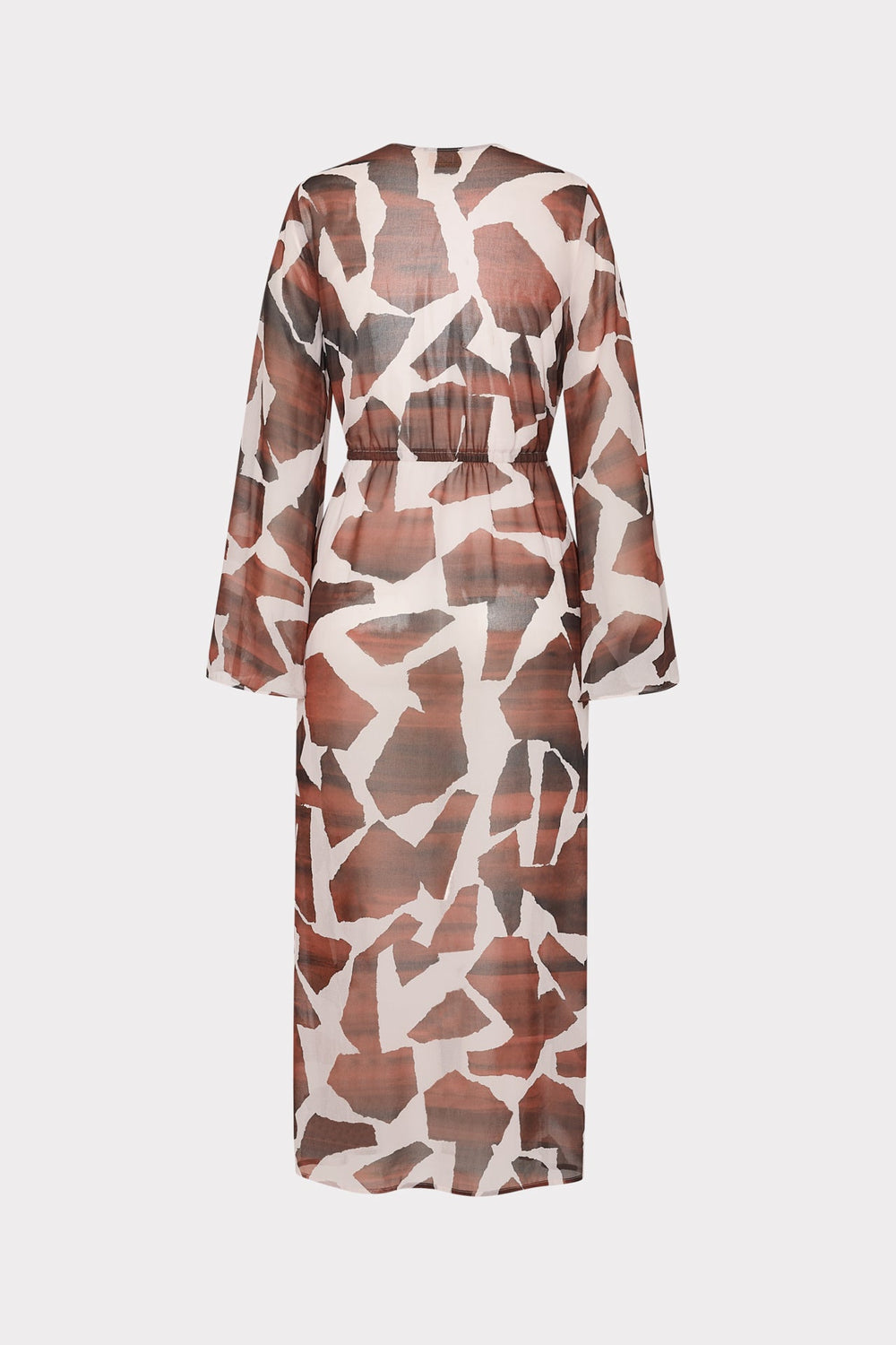 Vince Ocean Puzzle Chiffon Cover-Up Dress - Brown Multi