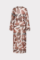 Vince Ocean Puzzle Chiffon Cover-Up Dress - Brown Multi