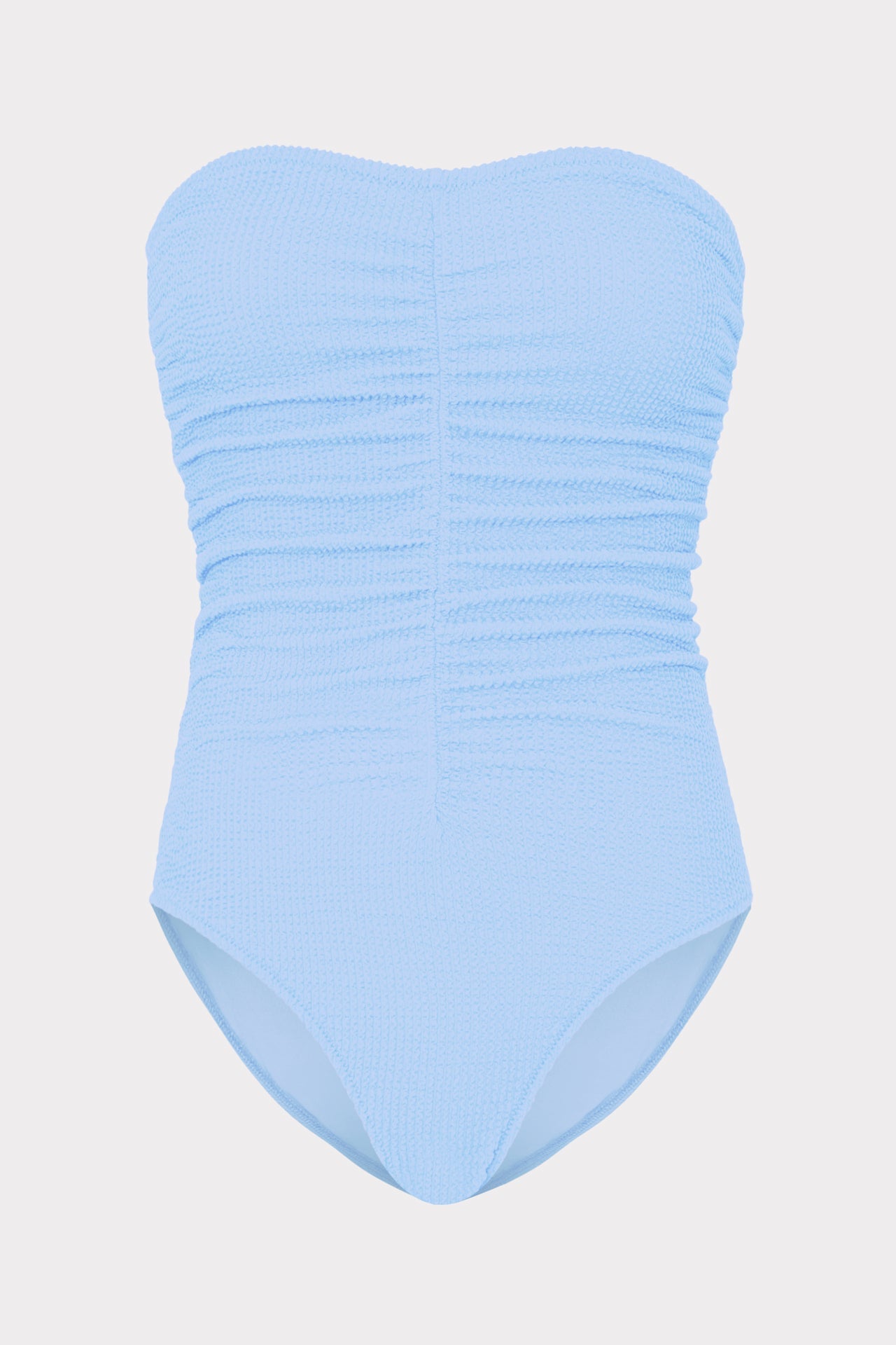 Textured Ruched One Piece - Light Blue