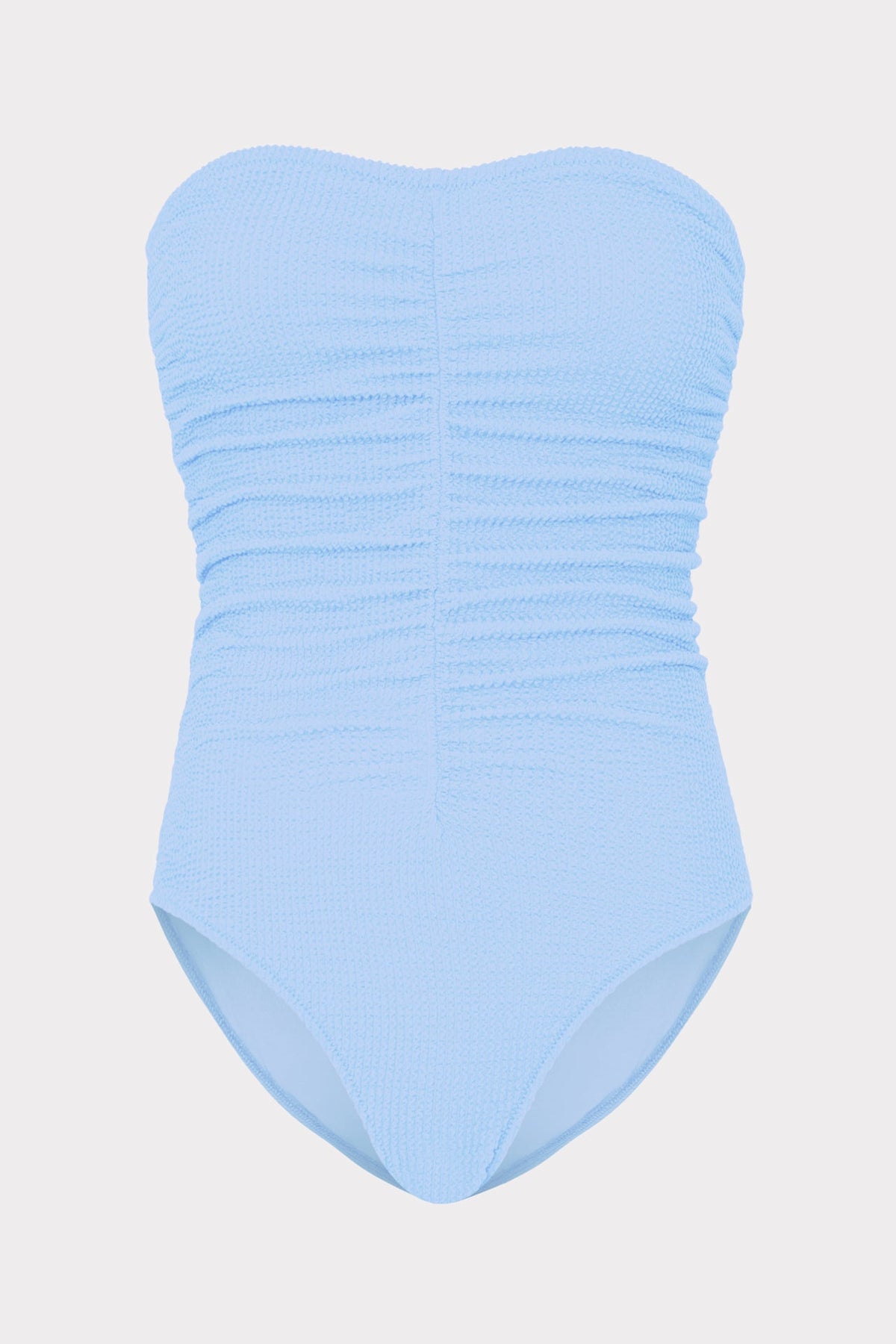 Textured Ruched One Piece - Light Blue