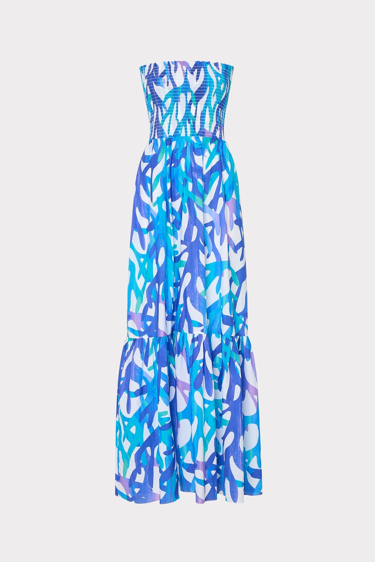 Olen Under The Sea Strapless Maxi Dress - Blue Multi