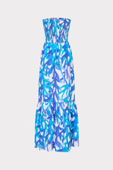 Olen Under The Sea Strapless Maxi Dress - Blue Multi