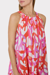 Under The Sea Halter Maxi Cover-Up Dress - Pink Multi