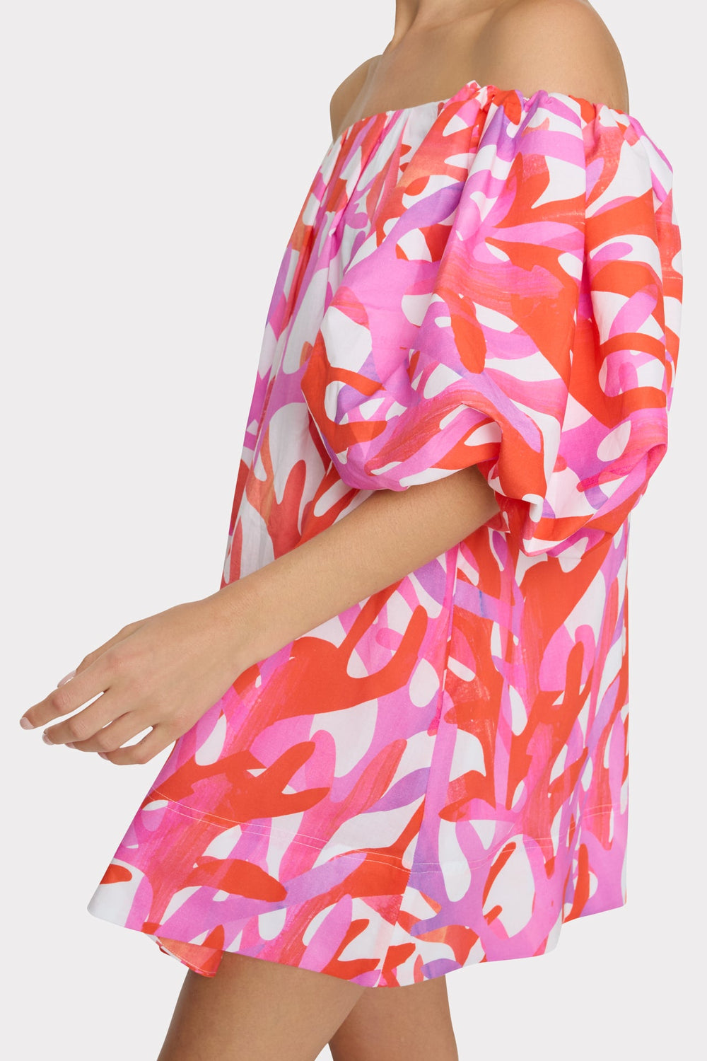 Jamie Under The Sea Off The Shoulder Mini Dress - Pink Multi