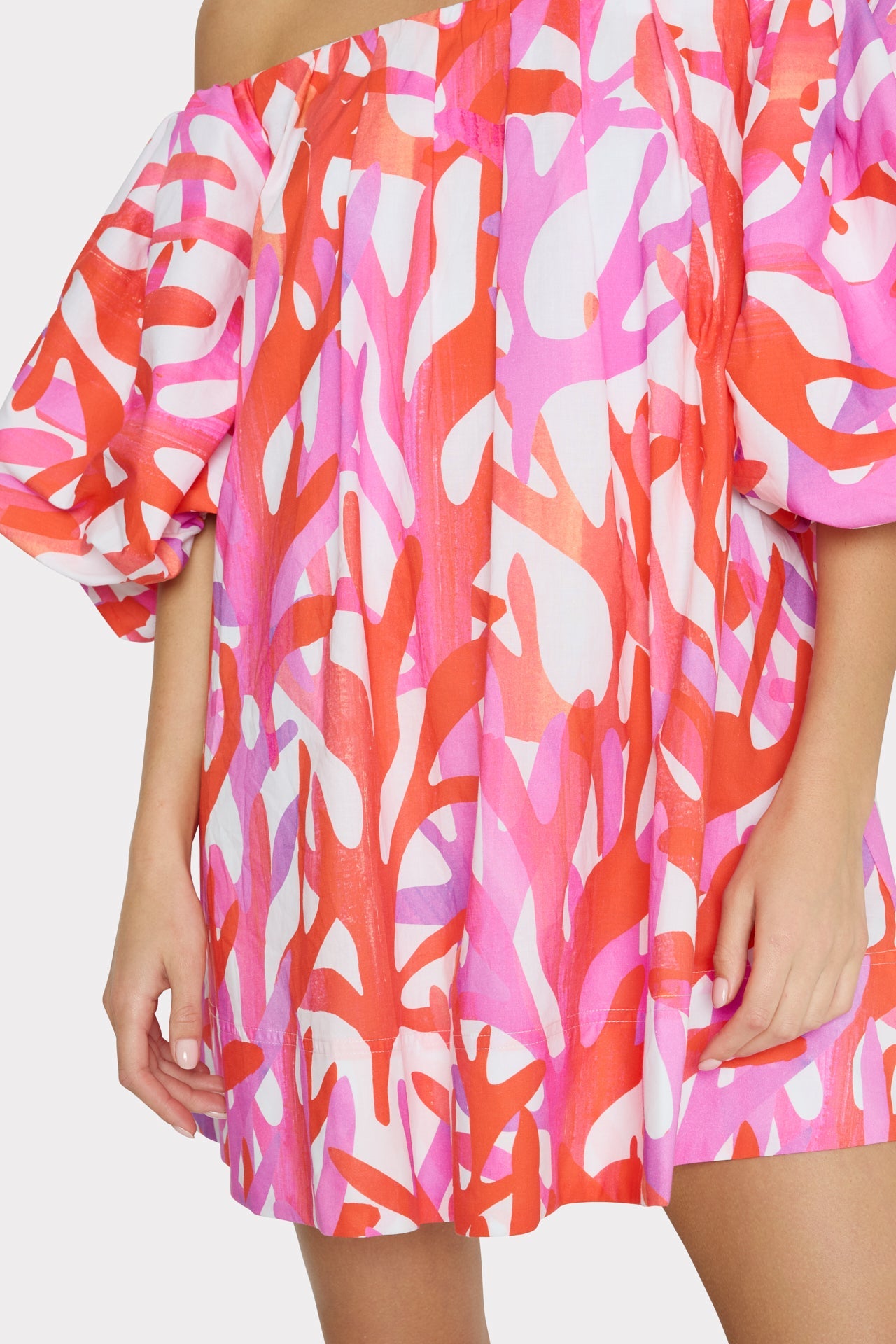 Jamie Under The Sea Off The Shoulder Mini Dress - Pink Multi