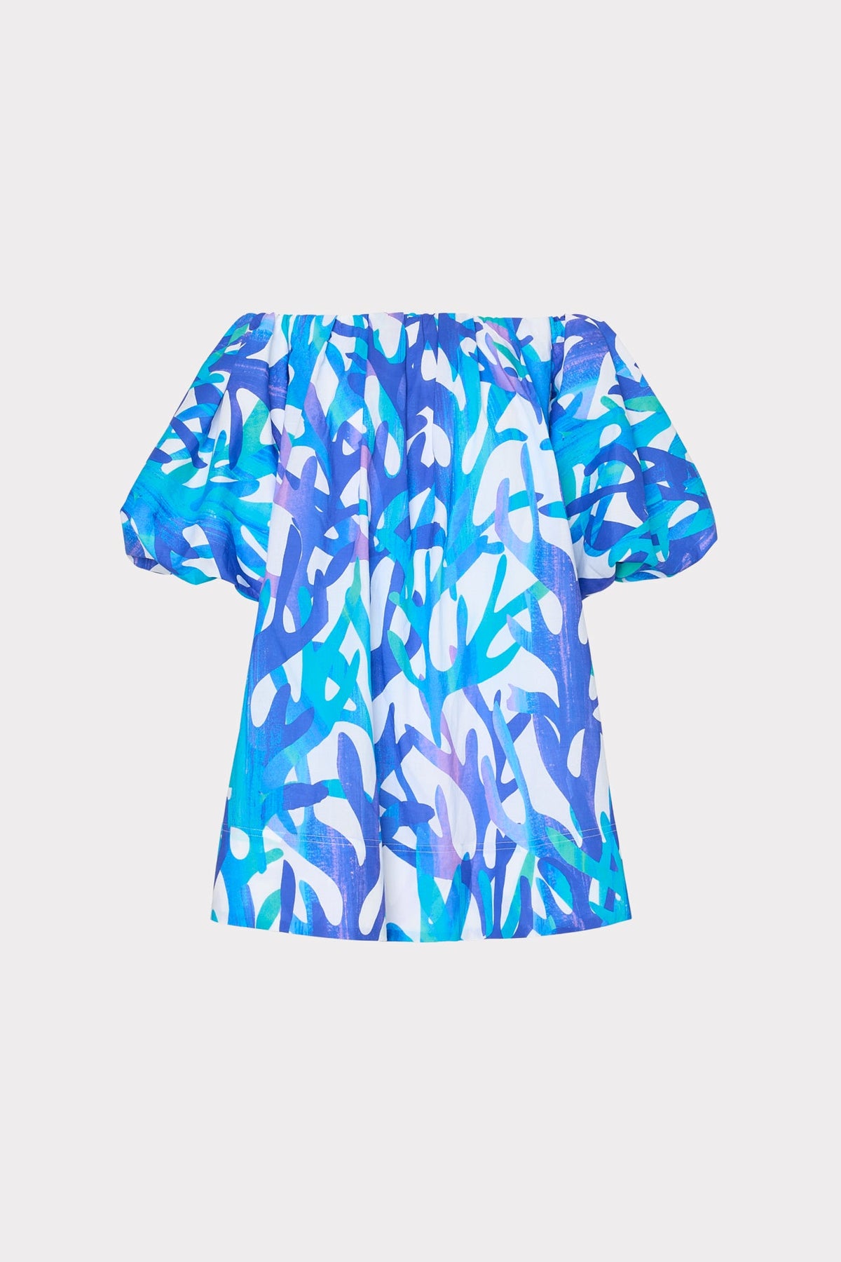 Jamie Under The Sea Off The Shoulder Mini Dress - Blue Multi