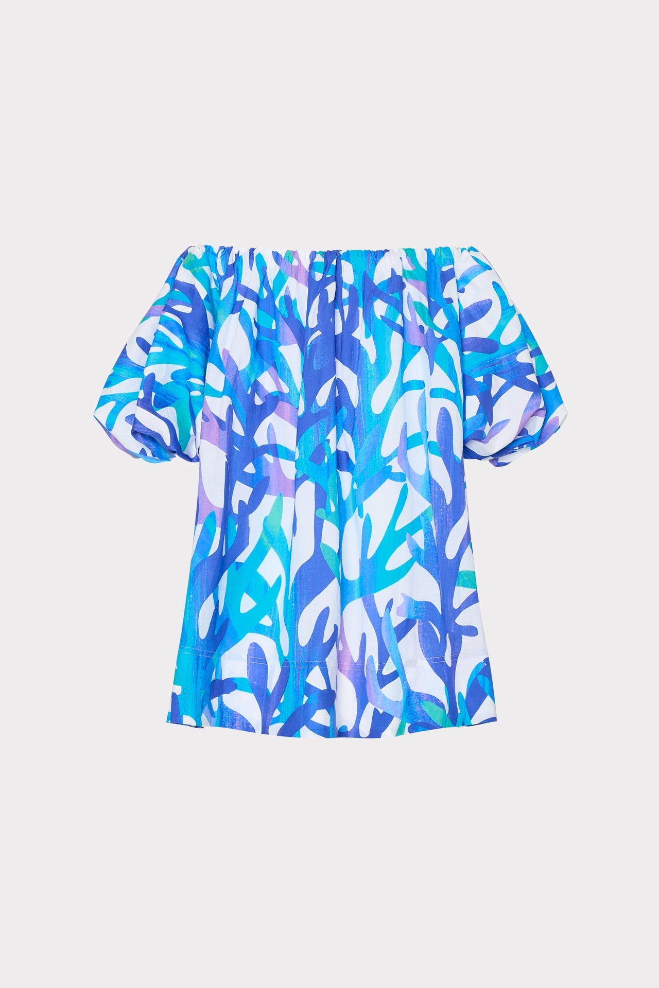 Jamie Under The Sea Off The Shoulder Mini Dress - Blue Multi