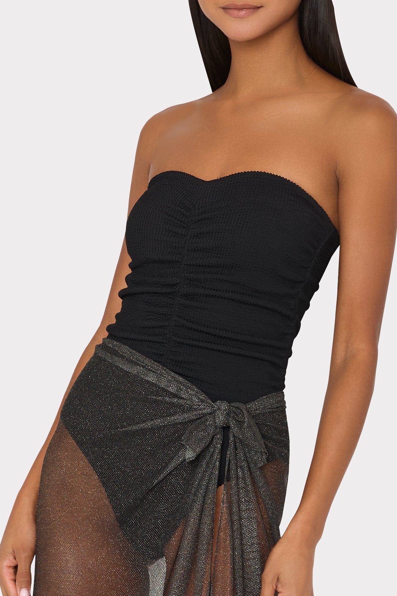 Metallic Mesh Sarong - Black