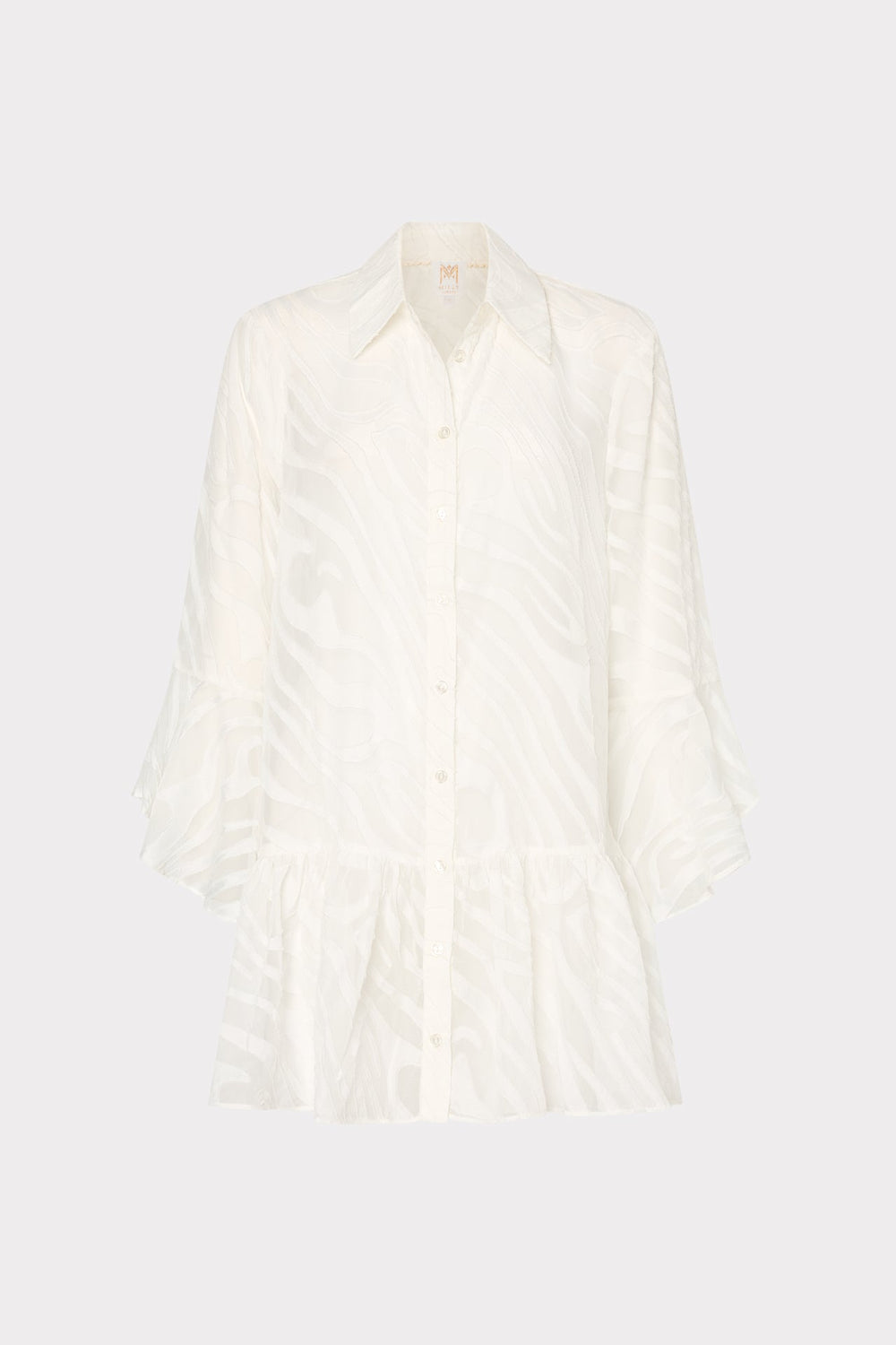 Vierra Zebra Burnout Cover-Up Dress - White