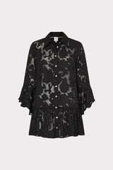 Vierra Black Rose Burnout Cover-Up Dress - Black