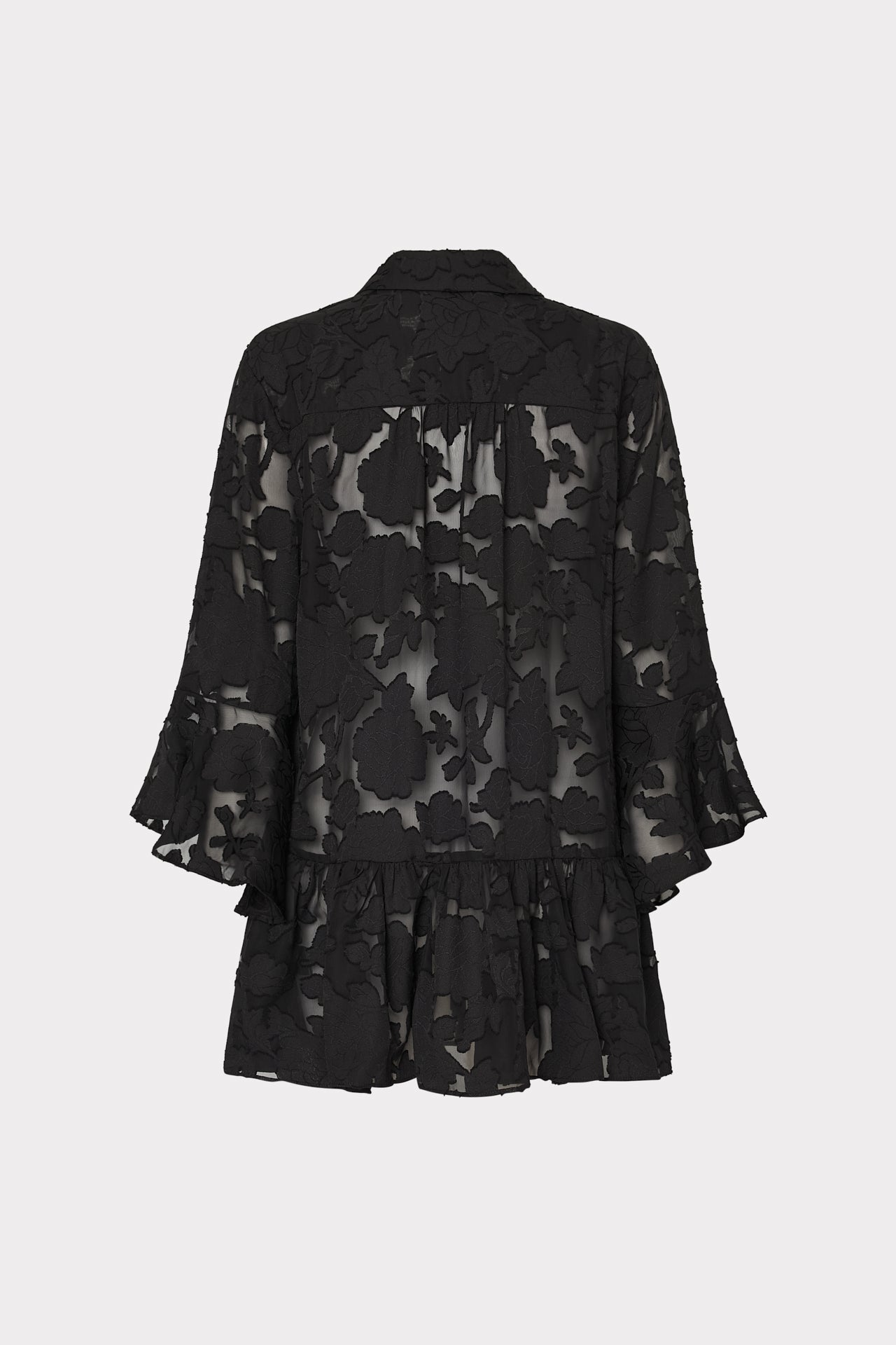 Vierra Black Rose Burnout Cover-Up Dress - Black