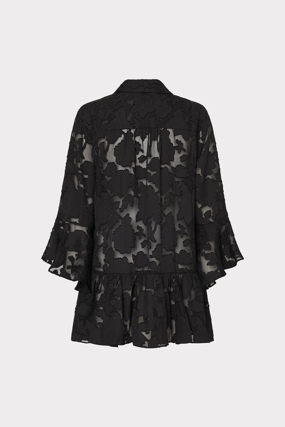 Vierra Black Rose Burnout Cover-Up Dress - Black