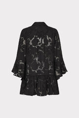 Vierra Black Rose Burnout Cover-Up Dress - Black