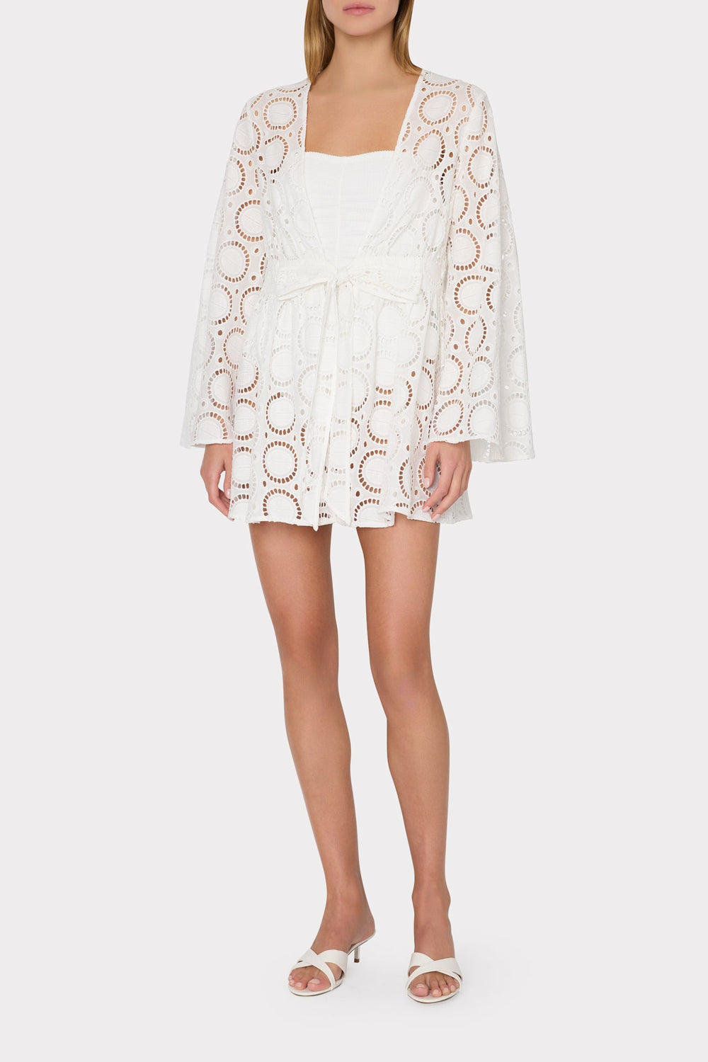 Jessie Geo Eyelet Cover-Up - White